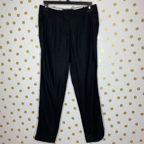 𝅺ISABEL Marant Linen Blend Ankle Trousers Black 4 - Picture 1 of 7